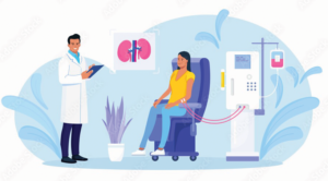 Illustration of dialysis care
