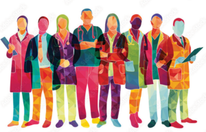 Illustration of a medical team